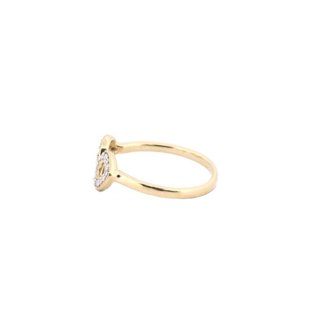 9ct Yellow 0.06ct Natural Diamond Ring