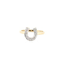 9ct Yellow 0.04ct Natural Diamond Horseshoe Ring