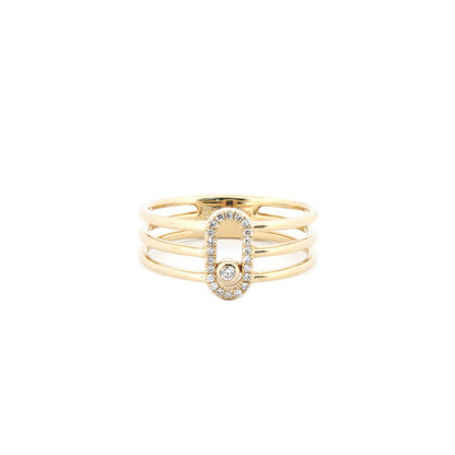 9ct Yellow 0.08ct Moving Natural Diamond Ring