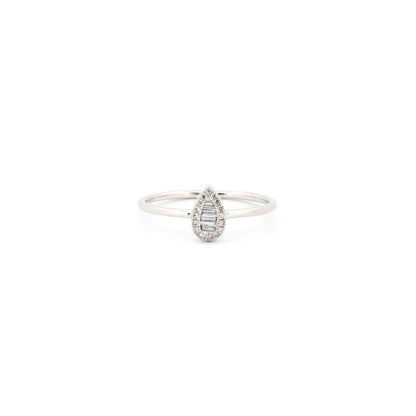 9ct White 0.11ct Natural Diamond Ring