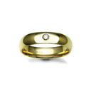 9ct Gold Yellow Natural Diamond Rubover set Wedding Ring