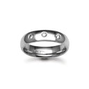 9ct Gold White Natural Diamond Rubover set Wedding Ring
