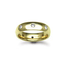 9ct Gold Yellow Natural Diamond Rubover set Wedding Ring