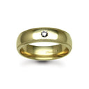 9ct Gold Yellow Natural Diamond Rubover set Wedding Ring
