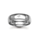9ct Gold White Natural Diamond Rubover set Wedding Ring