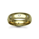 9ct Gold Yellow Natural Diamond Rubover set Wedding Ring