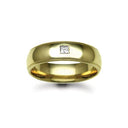 9ct Gold Yellow Natural Diamond Rubover set Wedding Ring
