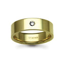 9ct Gold Yellow Natural Diamond Rubover set Wedding Ring