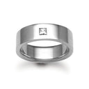 9ct Gold White Natural Diamond Rubover set Wedding Ring