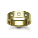 9ct Gold Yellow Natural Diamond Rubover set Wedding Ring