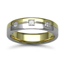 9ct Gold 2 Colour Natural Diamond Rubover set Wedding Ring