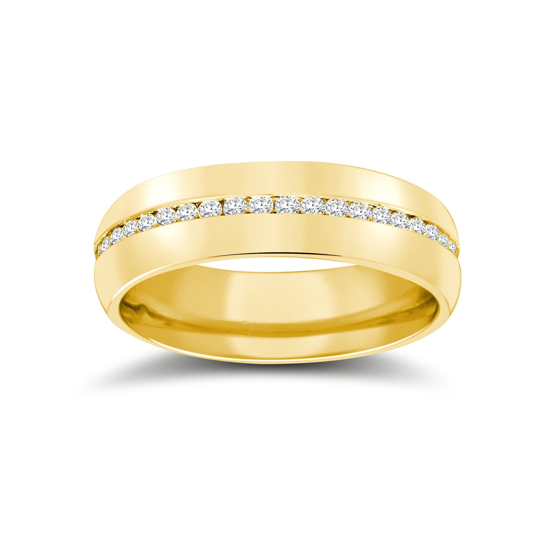 9ct Yellow Gold RBC Court Natural Diamond Wedding Band Fully Set - 5mm - 50pts