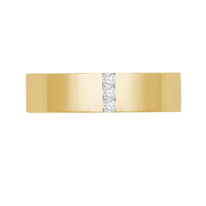 9ct Gold Yellow Natural Diamond Rubover set Wedding Ring