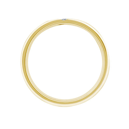 9ct Gold Yellow Natural Diamond Rubover set Wedding Ring