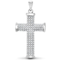 9ct White Gold Natural Diamond Cross