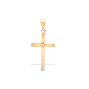 9ct Yellow Gold Natural Diamond Cross