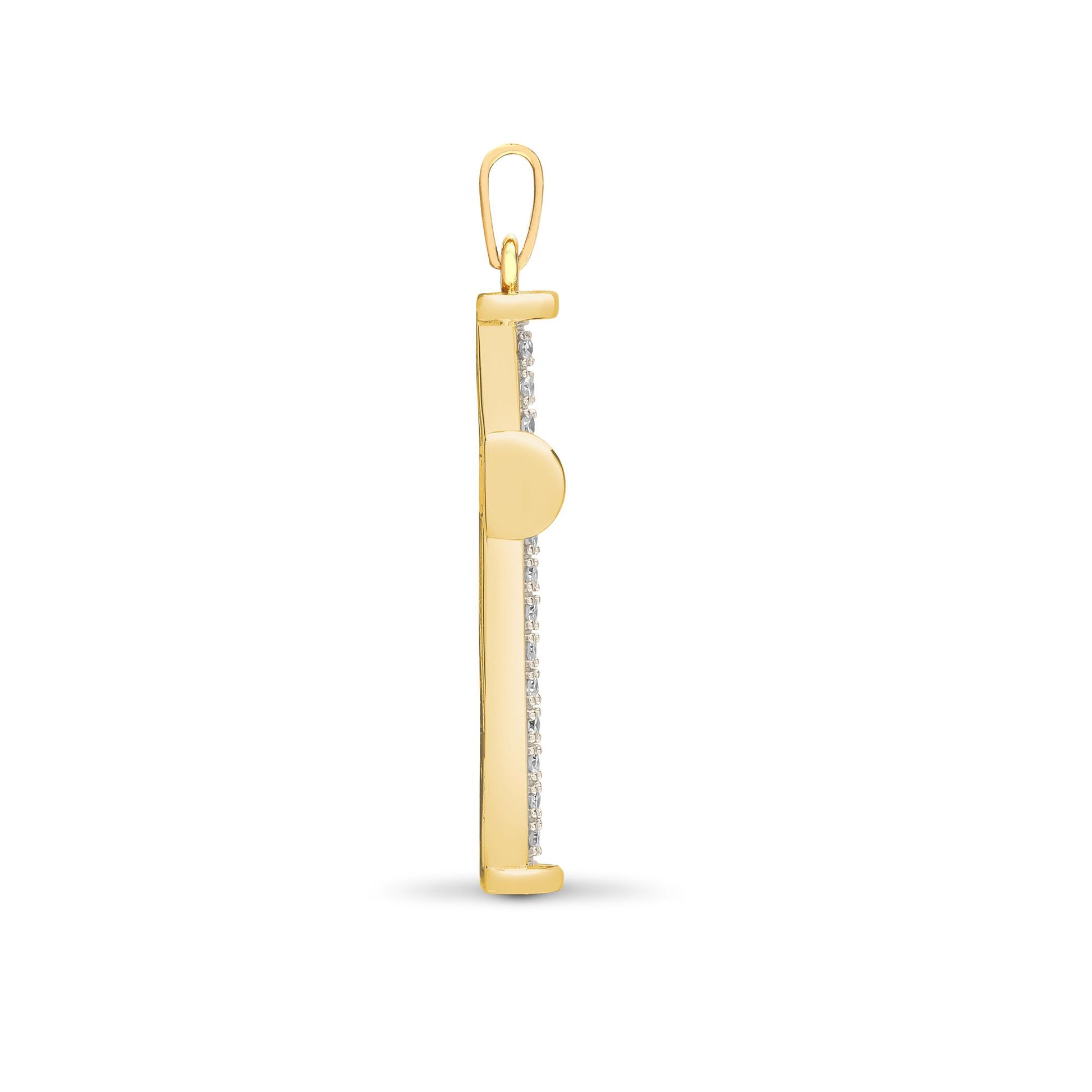 9ct Yellow Gold Natural Diamond Cross