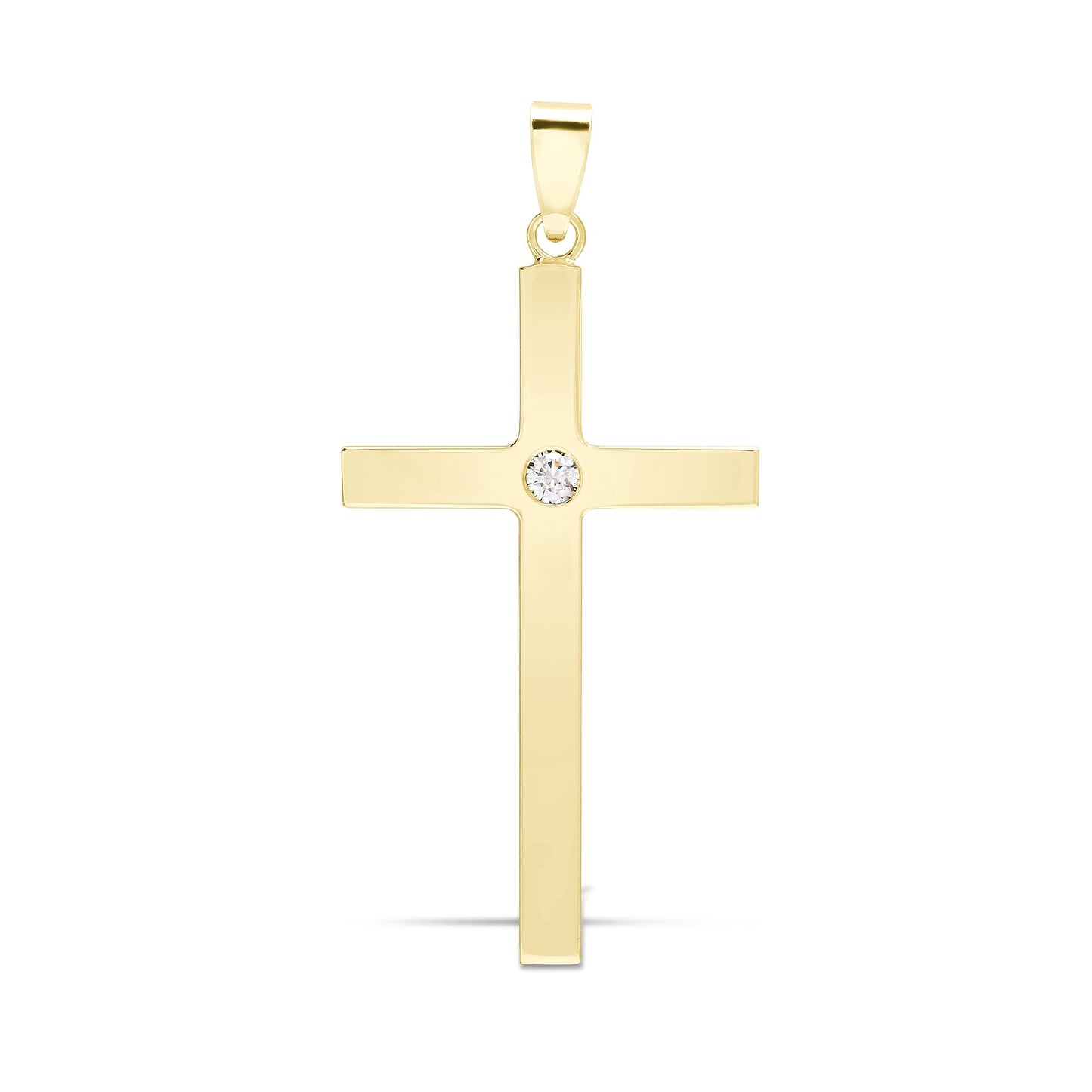 9ct Yellow 0.10ct Invisible Set Natural Diamond Cross