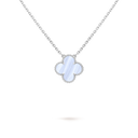 Vintage Alhambra Pendant in 18K White Gold with Chalcedony