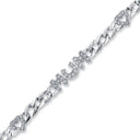 925 Silver Cubic Zirconia Set Heart Mum Bracelet