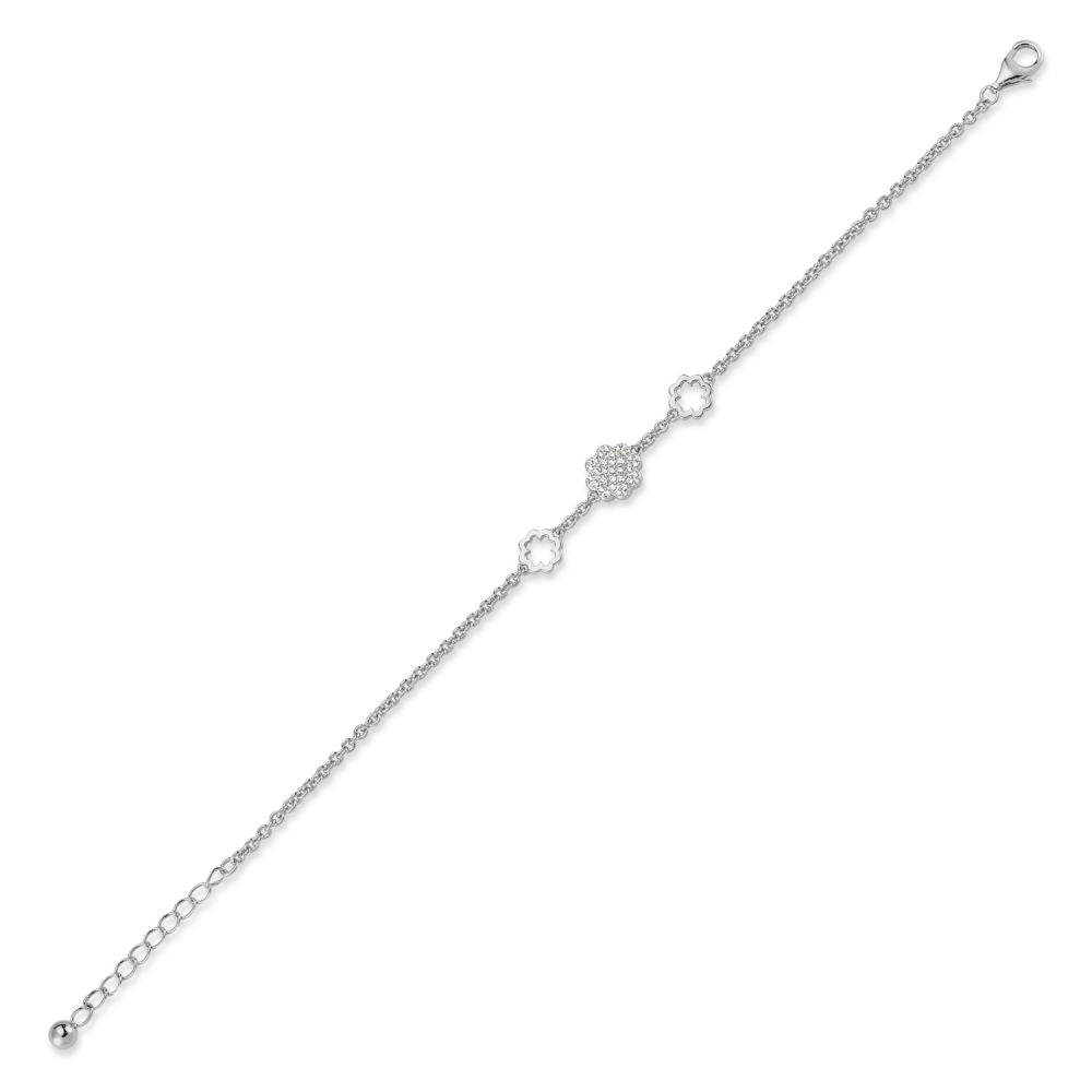 925 Cubic Zirconia Set Cluster Bracelet