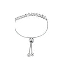 925 Silver Cubic Zirconia Set Toggle Bracelet