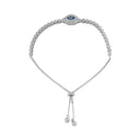 925 Silver Cubic Zirconia Evil Eye Toggle Bracelet