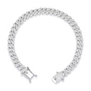 925 Silver Cubic Zirconia Set Cuban Chain 6.0mm