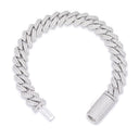 925 Silver Cubic Zirconia Set Cuban Chain 10.0mm