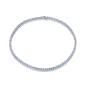 925 Silver Cubic Zirconia Set Tennis Necklace 4.0mm 17 Inch