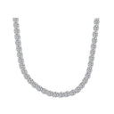 925 Silver Cubic Zirconia Set Tennis Necklace 6.0mm 17 Inch