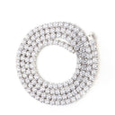 925 Silver Cubic Zirconia Set Tennis Necklace 6.0mm 17 Inch