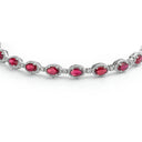 925 Silver Cubic Zirconia Ruby and White Stone Bracelet