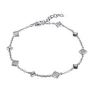 925 Silver Rhodium Plated Cubic Zirconia Set Bracelet
