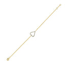 925 Silver 14ct Gold Plated Cubic Zirconia Set Heart Bracelet
