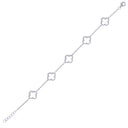 925 Silver Rhodium Plated Cubic Zirconia Set Clover Bracelet