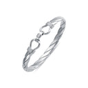925 Silver Twisted D Shape Wire Stirrup Bangle