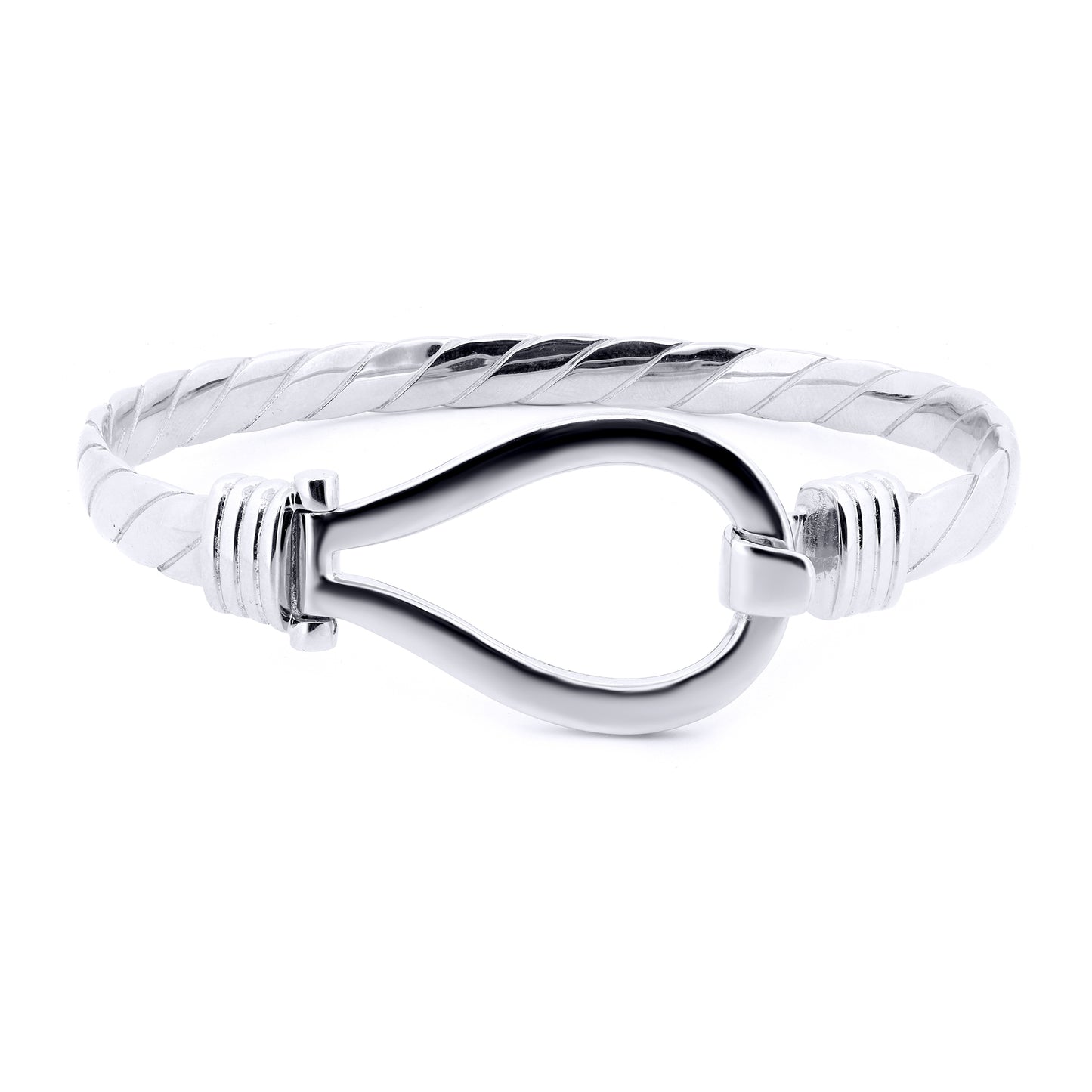 925 Silver Gents Twisted Wire Stirrup Bangle