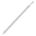 925 Silver Diamond Cut Flat Curb 9.6mm Gauge Bracelet