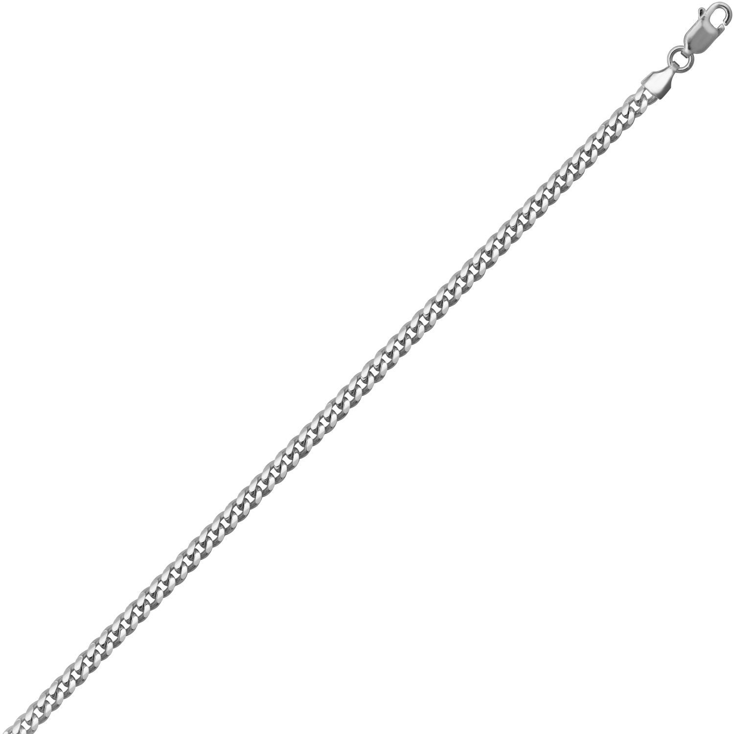 Rhodium Plated Miami Cuban 3.4mm Gauge Chain