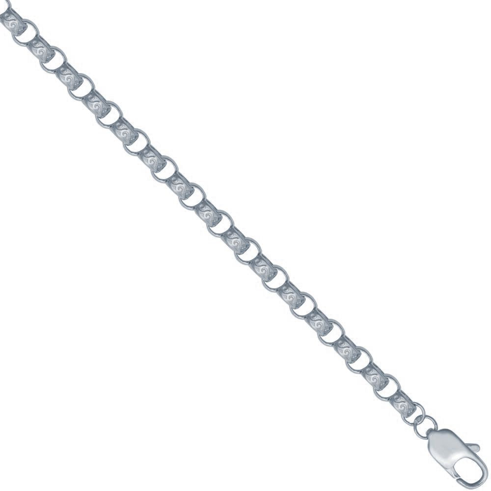 925 Silver Engraved Belcher Chain
