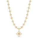 Princess Flower Necklace in 18kt Yellow Gold with Diamonds