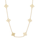 Princess Flower Necklace in 18kt Yellow Gold with Diamonds