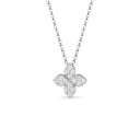 Princess Flower Necklace in 18kt White Gold with Diamonds