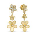 Jasmine Earrings in 18kt Gold with Diamonds and Mother of Pearl