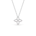 Princess Flower Necklace in 18kt White Gold with Diamonds