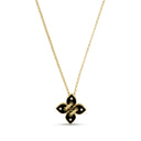 Love in Verona Necklace with Black Ceramic Enamel and Diamonds