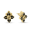 Love in Verona Earrings with Black Ceramic Enamel and Diamonds