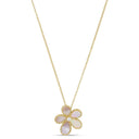 Jasmine Necklace in 18kt Yellow Gold with Diamonds and Mother of Pearl