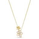 Jasmine Necklace in 18kt Yellow Gold with Diamonds and Mother of Pearl